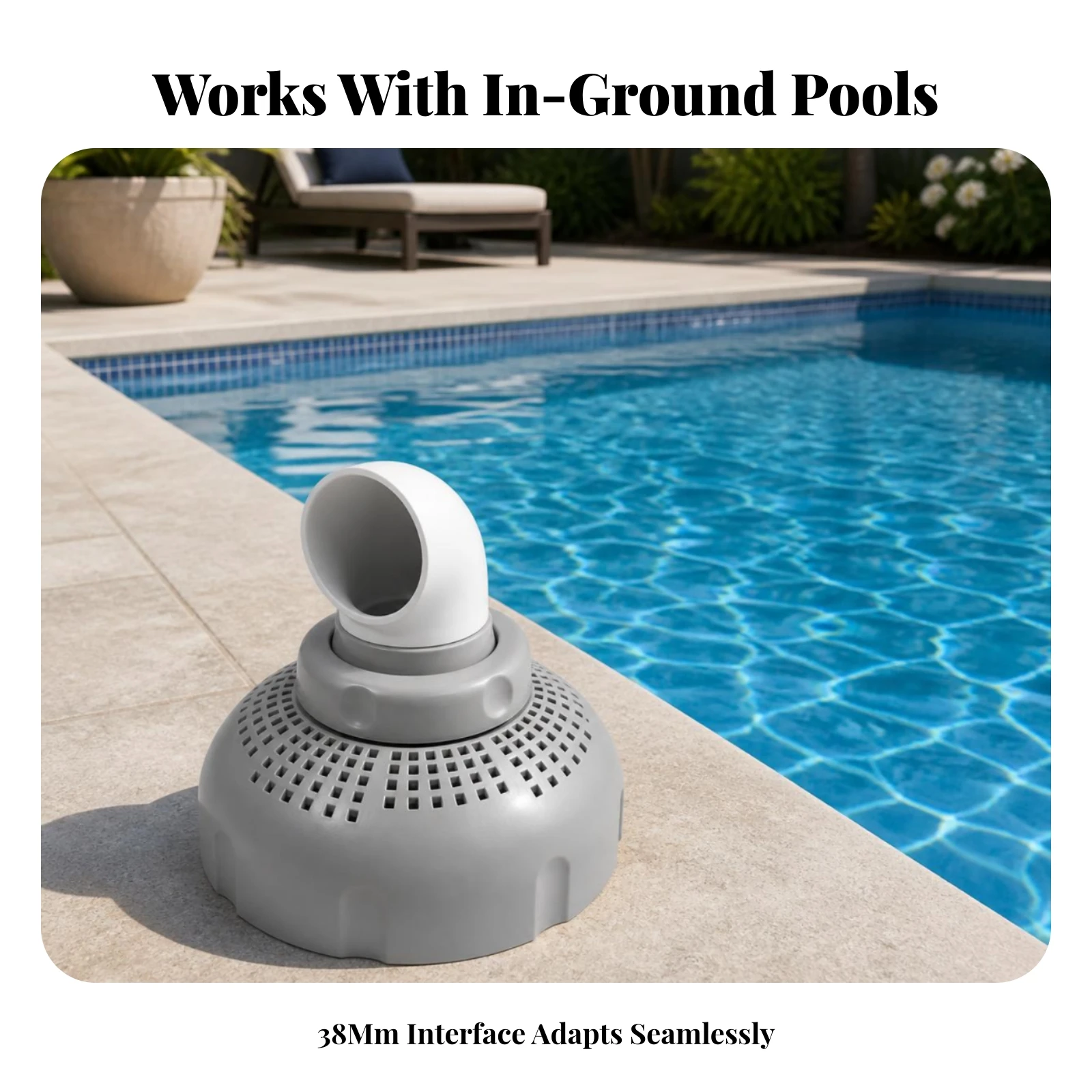Rotating Inlet Nozzle Curved Outlet Perforated Pool Return Jet Eyeball Inlet Jet 360° Rotatable Adjustable Pool Nozzle