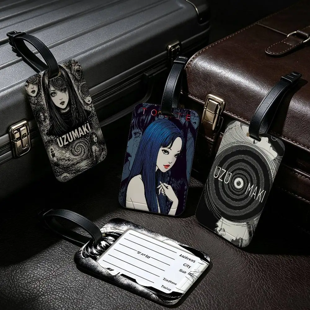 Hot Japan Anime Junji Ito Canvas Prints Travel Suitcase Luggage Tag PVC Information Card Cover Anti lost Marker For Backpack Bag