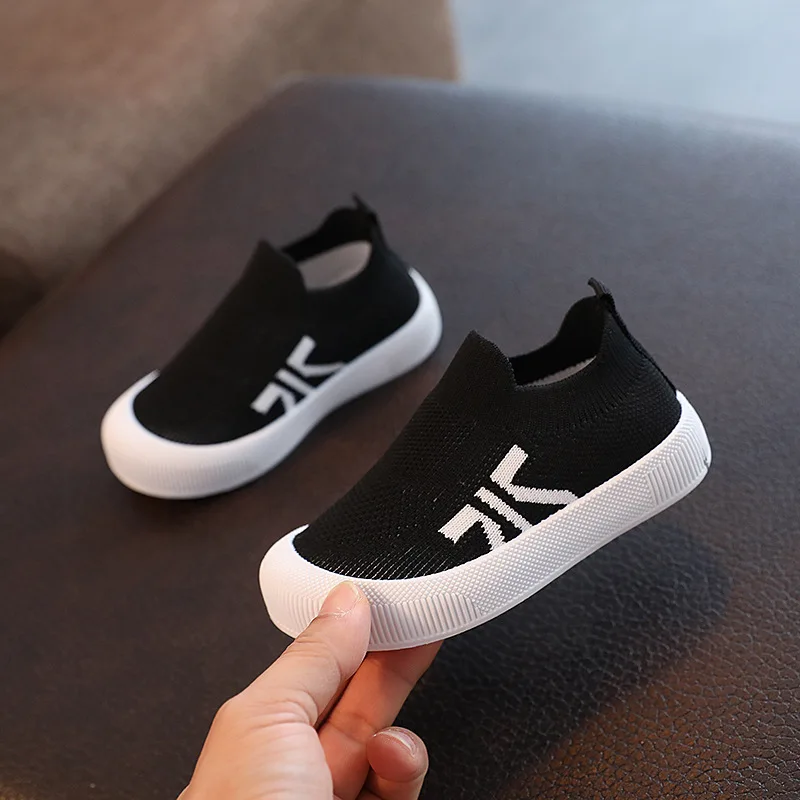 Children Knitted Sock Shoes for Boys Girls Breathable Lightweight Kids Sneakers Soft Soled Non-slip Toddler Tennis Shoes 운동화