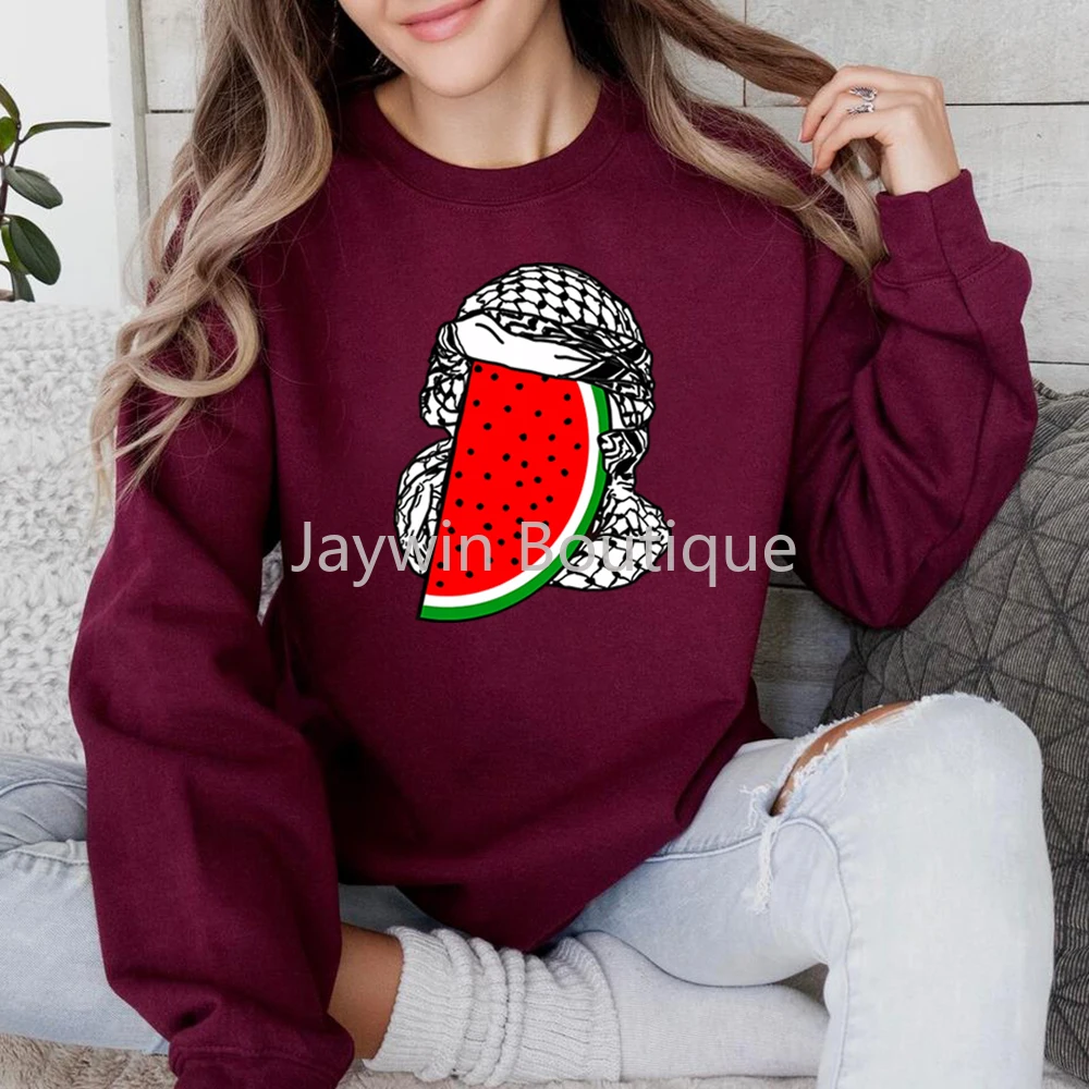 To nie bluza arbuzowa „Ceci N\'est Pas Une Pastèque” bluza z kapturem prawa człowieka sweter bluzy z wycięciem pod szyją arabskie prezenty