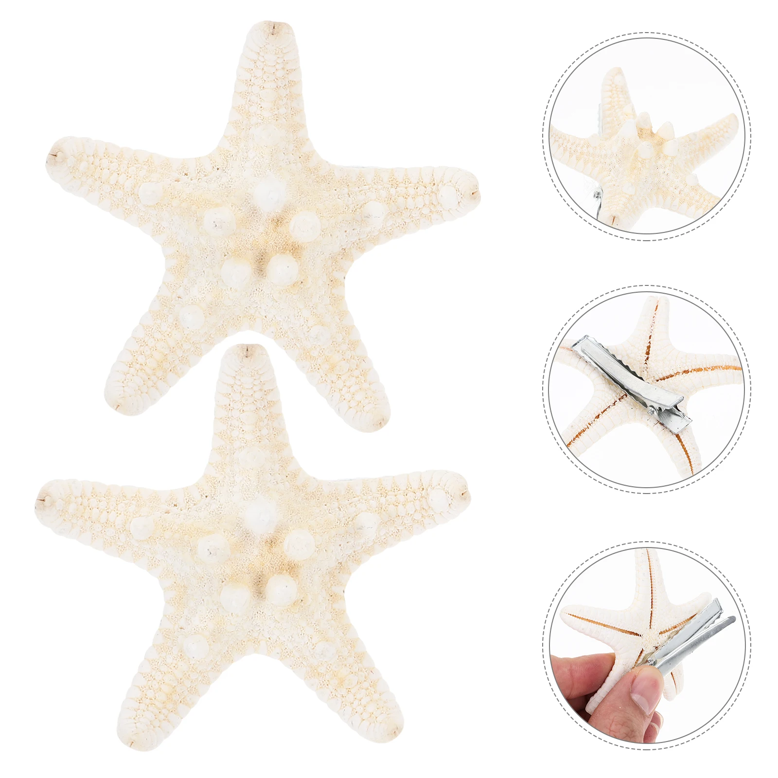 

2 Pcs Hairpin Mermaids Sea-star Clips Accessories Halloween Charms for Women Kids Girls Kinder Haarschmuck Bride Beach
