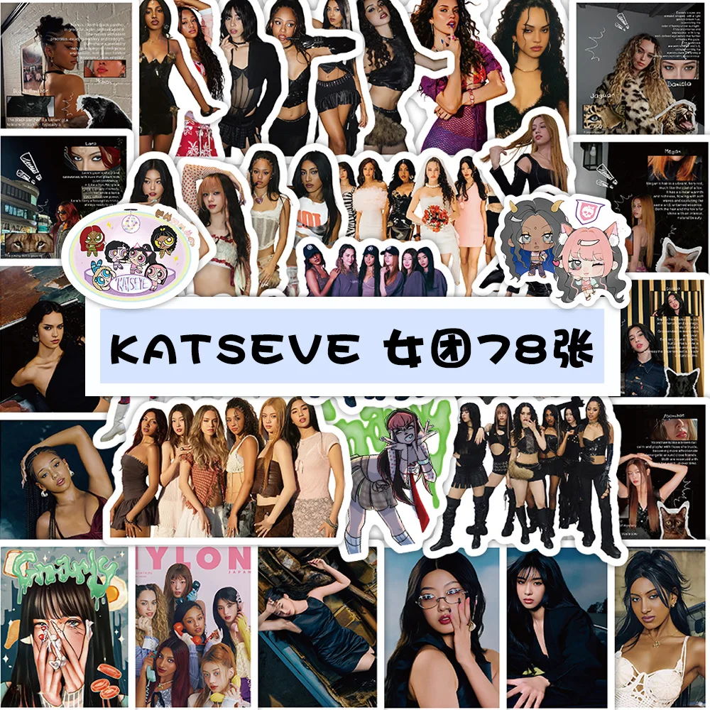 78 قطعة/المجموعة/المجموعة Kpop المعبود KATSEYE جديد الديكور سجل القصاصات الهاتف المحمول ملصق مانون صوفيا دانيلا لارا ميغان يونشاي ملصق
