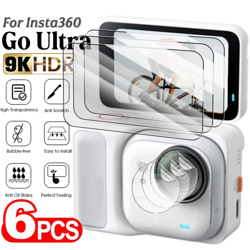 Tempered Glass Film for Insta 360 Go Ultra Screen Protector Anti-Scratch Camera Lens Film for GoUltra Sports Camera Accessories