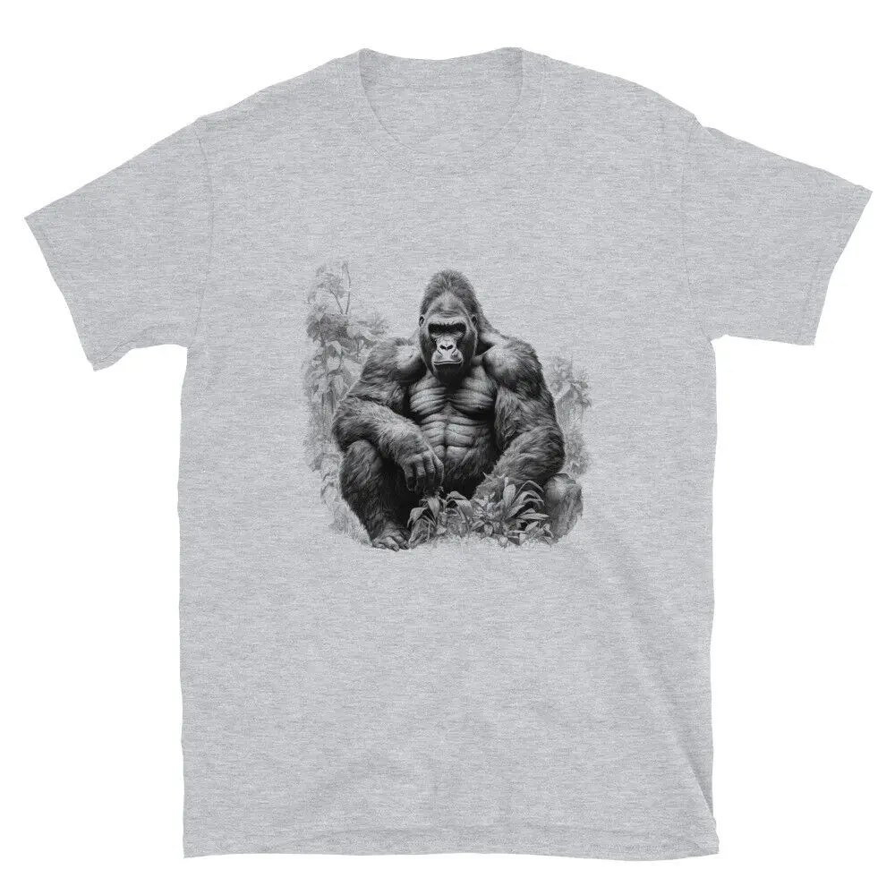 

Gorilla Silverback T-shirt Jungle King Graphic Tee Silver Back