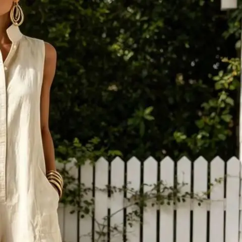 Women Solid Sleeveless Jumpsuit Stand Collar Loose Wide Leg Long Rompers Bohemian Casual Summer Beach Vacation One Piece Outfits