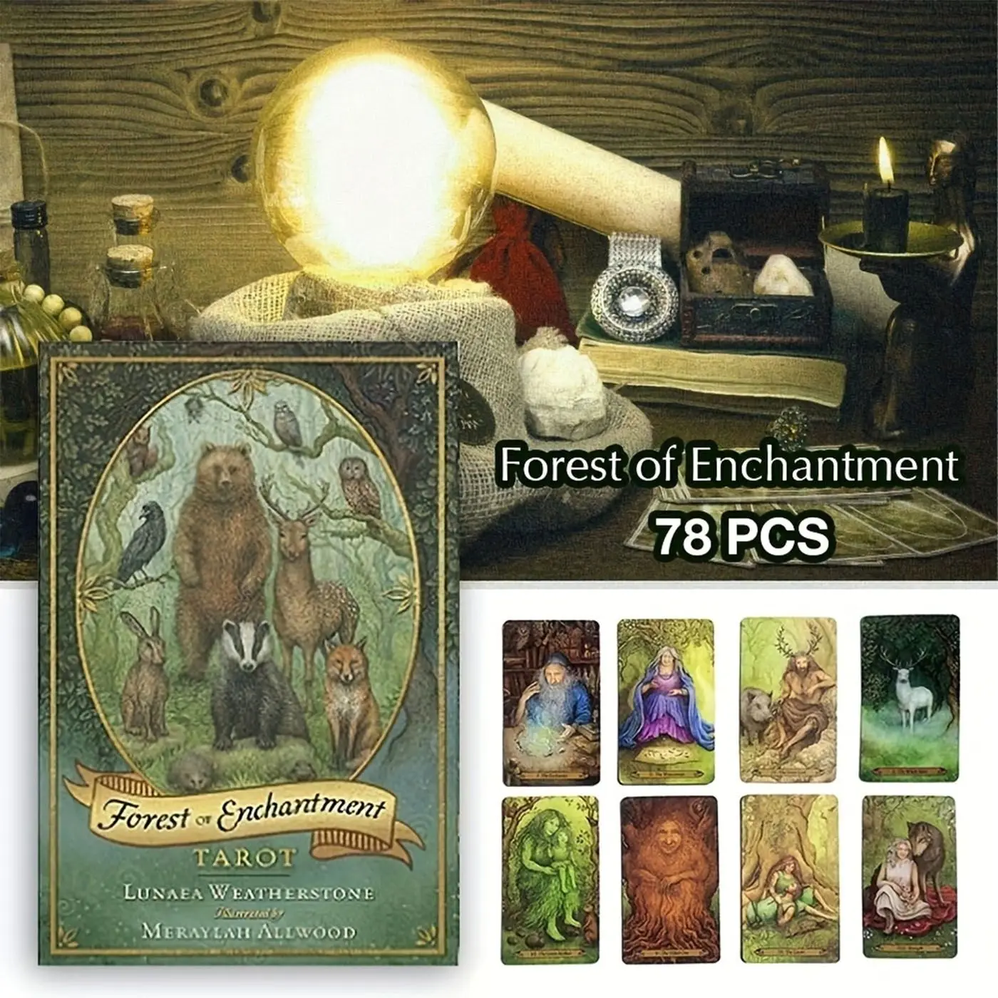 Forest of Enchantment Tarot Cards A 78 Deck Oracle Tarot Deck English Visions Divination Edition Borad Playing Games