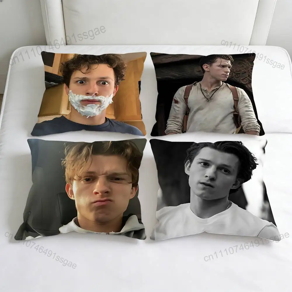 

Funny Tom H-Holland Actor Decorative Square Pillow Cover Modern Cushion Case for Living Room Bedroom