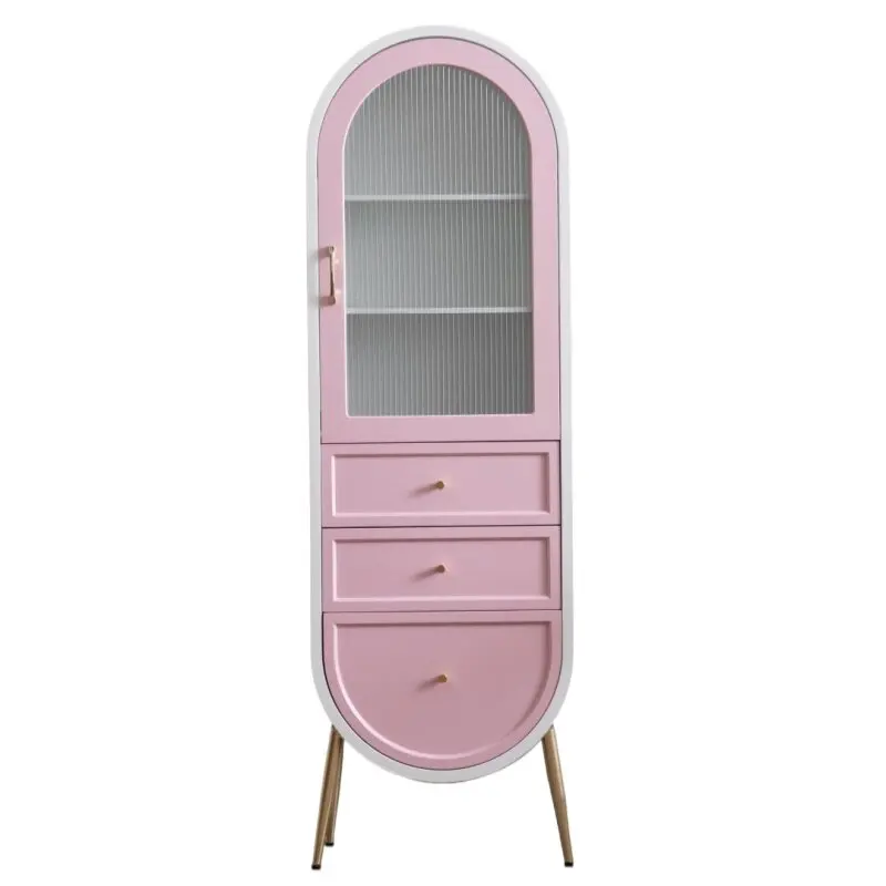 LH glass door dining side chest cabinet living room bedroom multi-functional storage locker