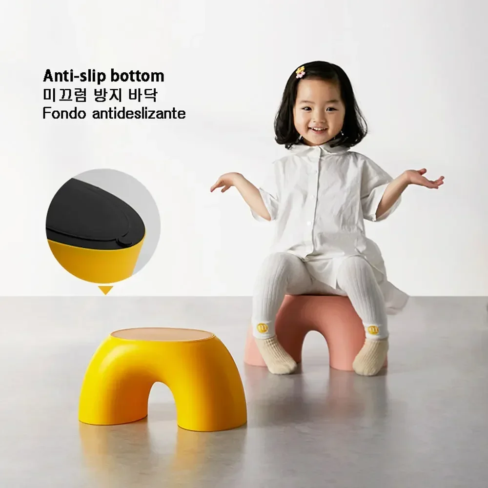 

Simple Children's Stool Furniture Living Room Doorway Shoe Changing Chair Rainbow Ottoman Geometric Plastic Seat Hallway 스툴