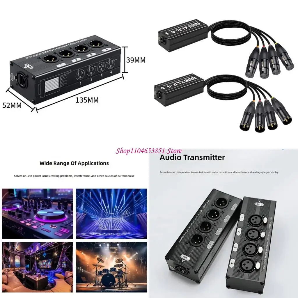 Compactly 4Channel XLR DMX512 Networking Cable Extender For Music And DMX512 Signals 