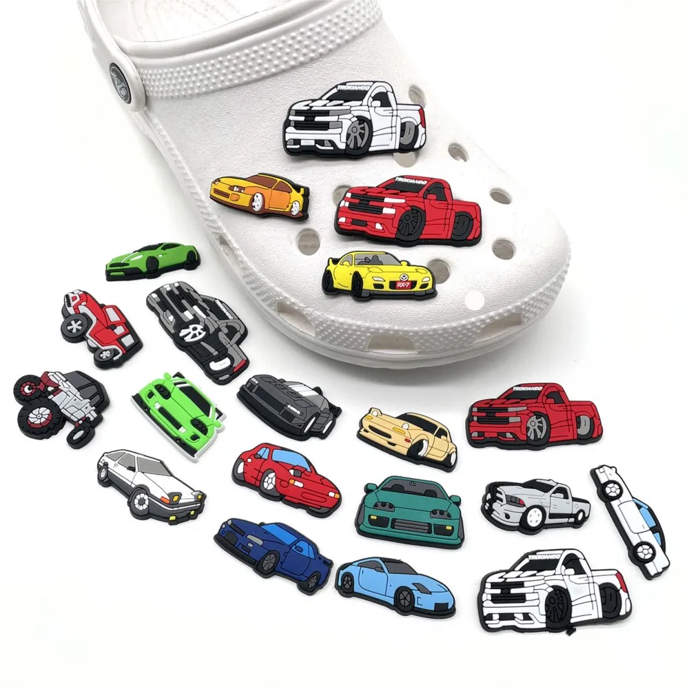

20Pcs Cartoon Car Series Shoe Charms PVC Shoe Charms Hole Shoes Ornaments Sandals Accessories Kid Gift