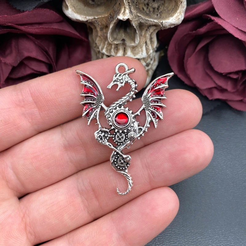 3pcs Gothic Fly Dragon Charms for DIY Jewellery Making