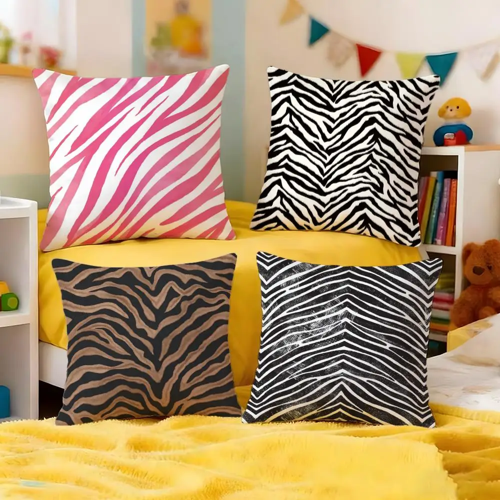 Zebra Stripes Cushion Cover Premium Soft Pillowcase Skin-Friendly Breathable Multi-Purpose for Home Office Travel