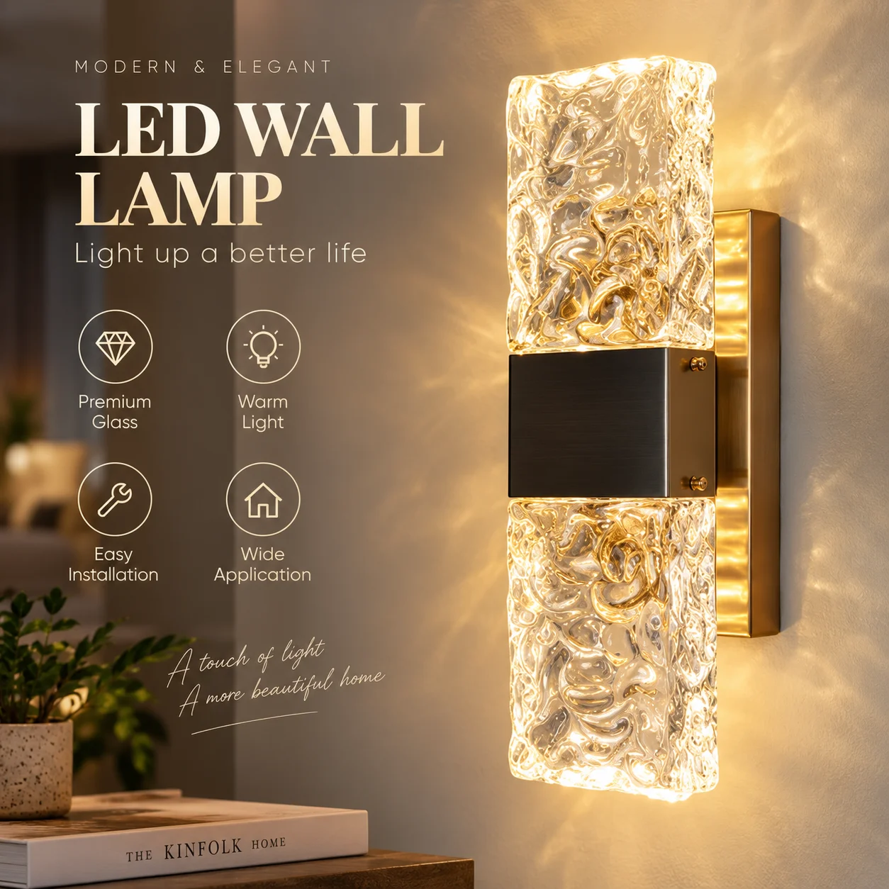 Modern Simple Glass Wall Lamp Creative Study Bedroom Bed Light Luxury Decoration Aisle Living Room Background Wall Led Lights