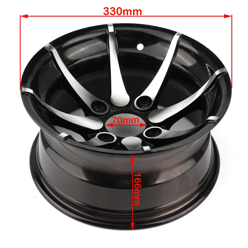 4PCS 12-inch Aluminum Alloy Rims for ATV Quad Bikes Karts - Front & Rear Wheel Set Tubeless Tires Compatible All-Terrain Vehicle - view 2