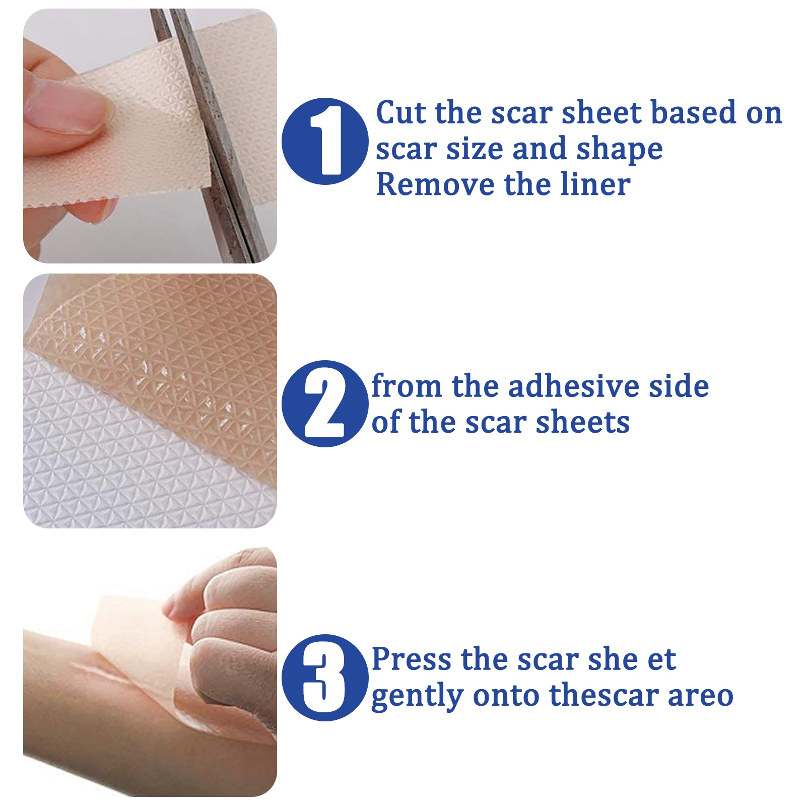 4 Patches/Pack Silicone Scar Sheets Scar Strips For Acne Scar Surgery Burn Treatment Scar Conceals Blemishes Scar Recovery Patch