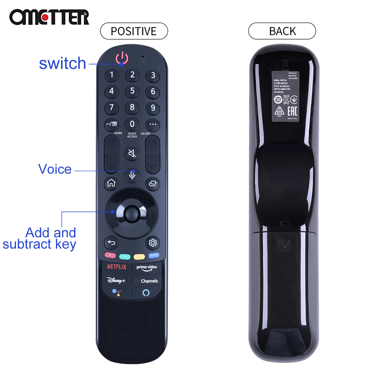Nuovo per LG Smart TV Magic Remote Control AN-MR21GA MR21GC 43 nano75 55UP75006LFOLED55A1RLA 55 nan0926pb No Voice