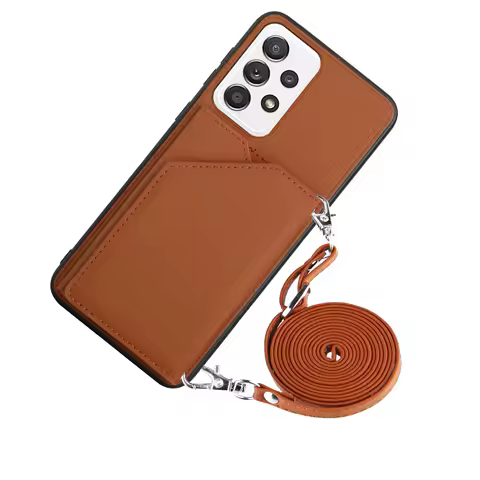 Long Lanyard Leather Wallet Case For Samsung A52 A72 A22 A32 A12 A42 A02 A21S A31 A51 A71 A30 50 70 M32 Cover Card Bags Holder