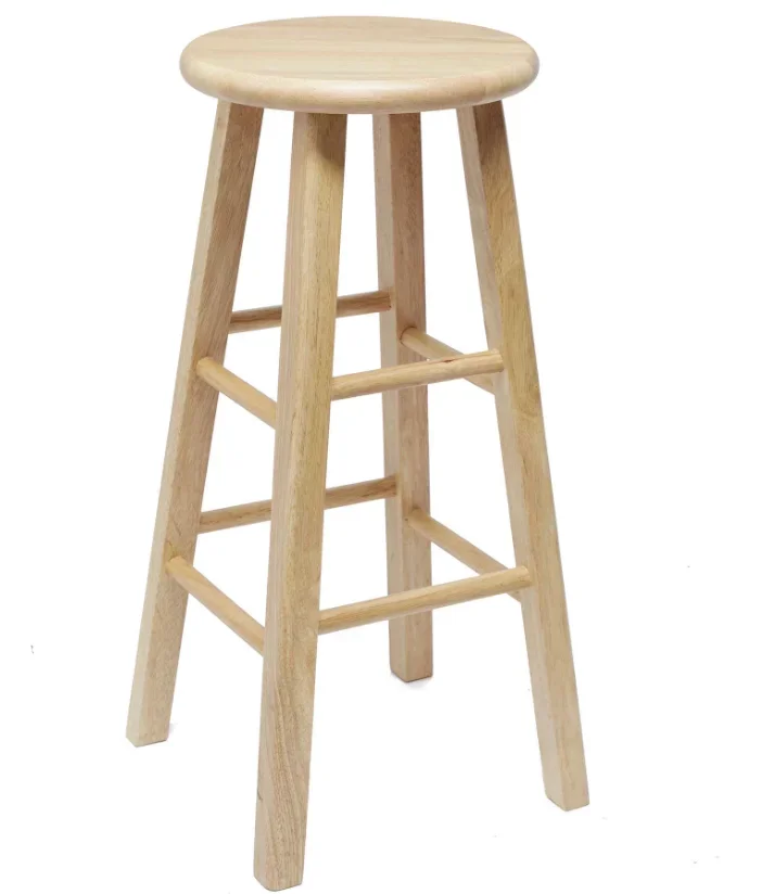 

NEW Natural Wood Backless Indoor Bar Stool, Fully Assembled, 29" High