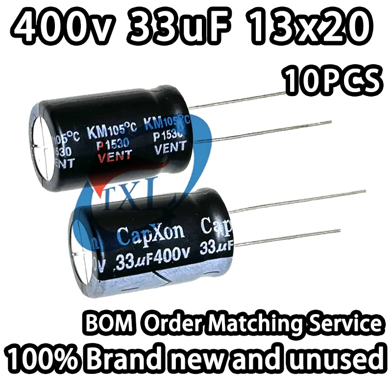 Special Offer! 33UF 400V 400v33uF 13x20mm Imported Aluminum Electrolytic Capacitor Fengbin KM Series Capxon