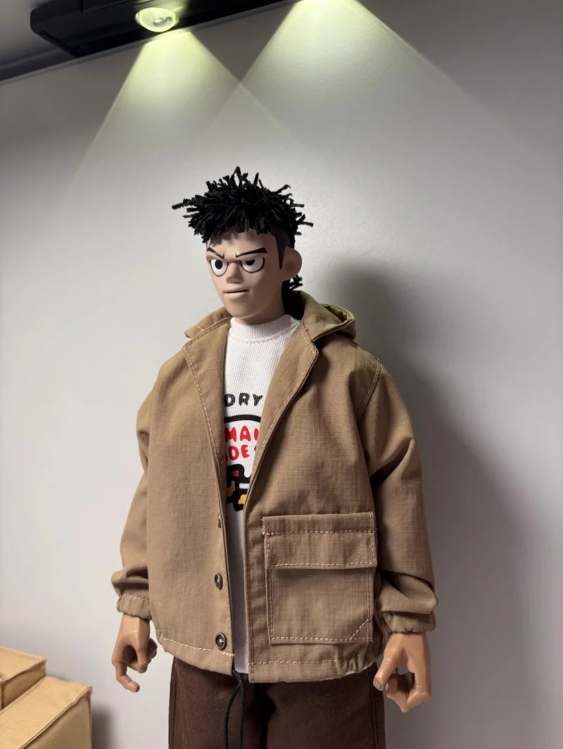[15days produce]1/6 Scale Hooded Loose Jacket Wide Leg Pants Black Sweatpants Fit 12inch Action Figure Model Toys