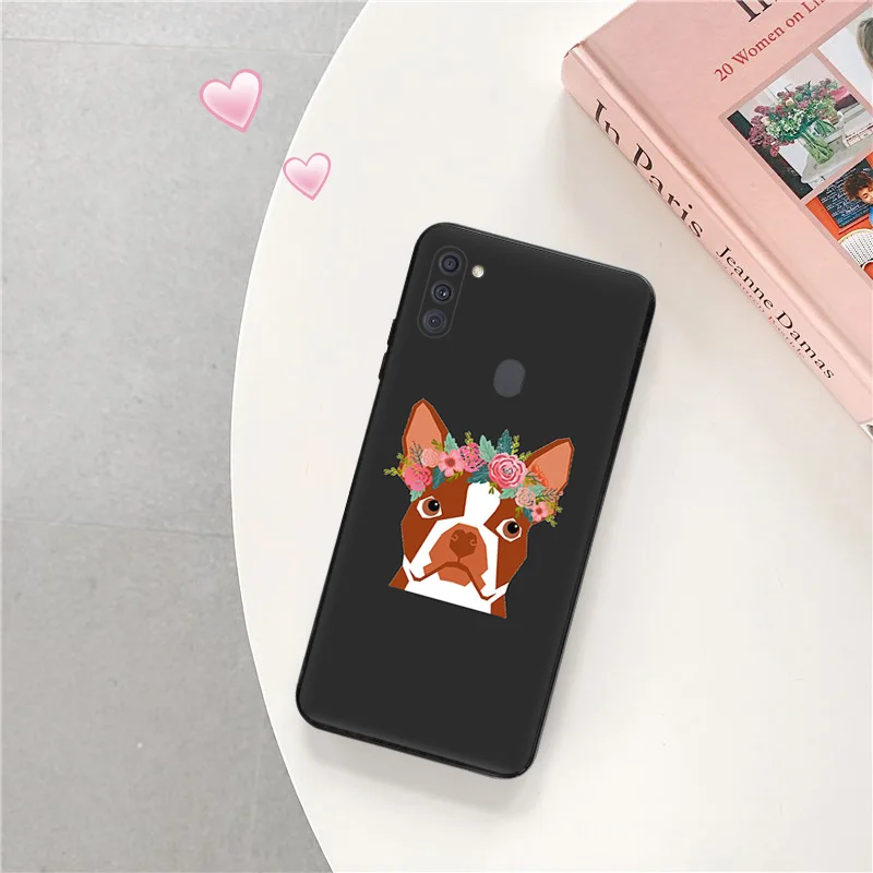 Soft Silicone Phone Case For A30 A15 A14 A13 A12 A11 A25 A24 A23 A22 A21S A20 A10 Border Collie flower crown Matte Protect Cover