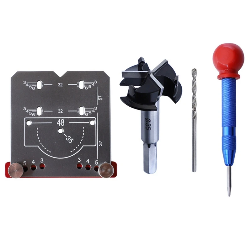 

ABSJ-35Mm Hinge Drilling Jig Hinge Jig Hole Bit Boring Jig Hole Cutter Guide For Cabinet Hinges And Woodworking DIY Tools