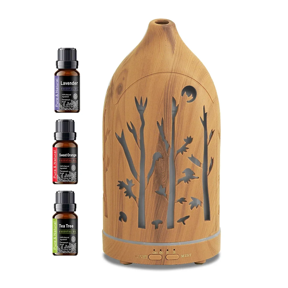 

7-цветный светодиодный диффузор для ароматерапии, 3 масла в комплекте, автоматическое отключение, сверхтихий