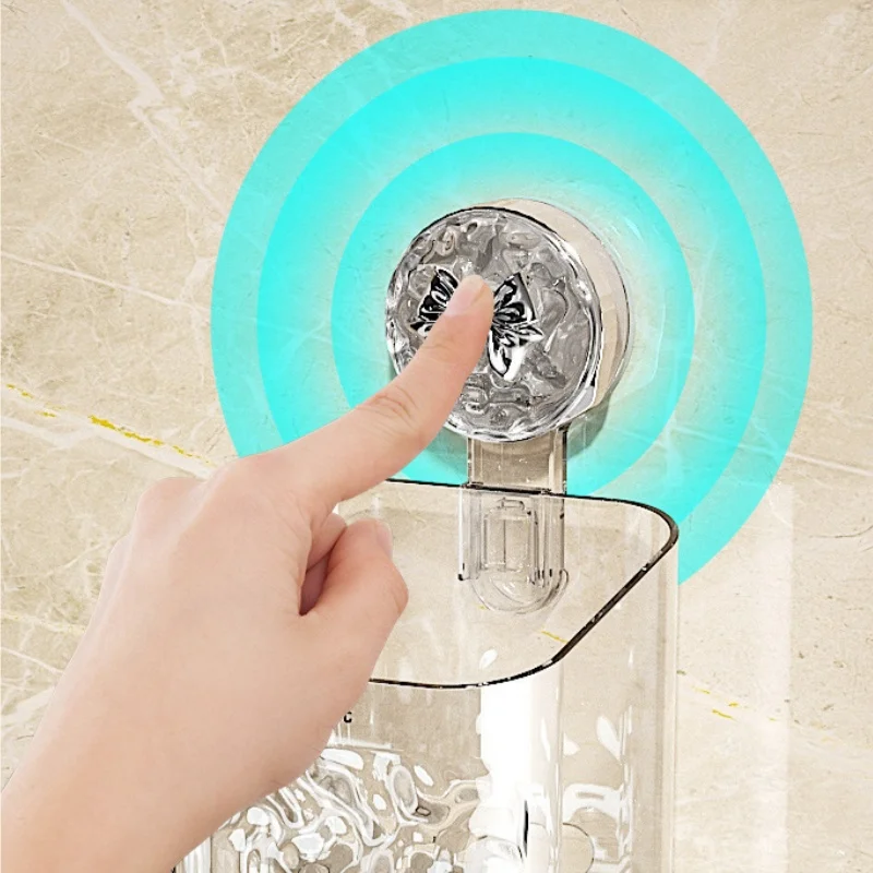 Light Luxury Style Glacier Pattern Suction Cup Shelf Bathroom Shower Punch-Free Wall Mounted Storage Rack Draining Basket Holder