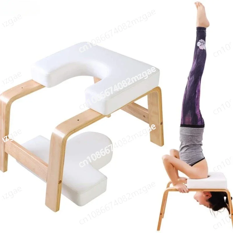 Multifunctional Wood Yoga Stool Fitness Inverted Solid Stool Professional Core Strength Auxiliary Chair Home Fitness Yoga Chair