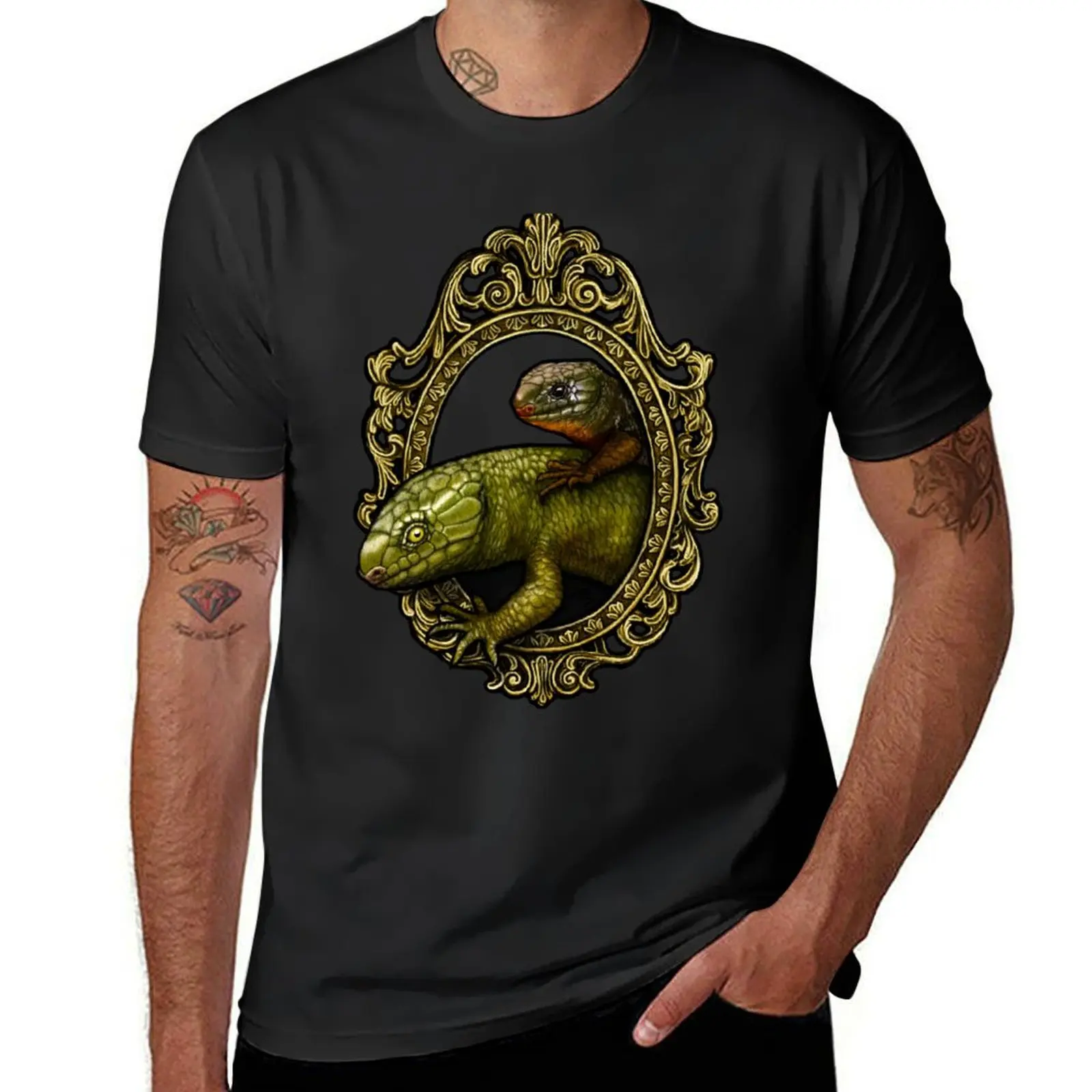 Herp Cameo: Solomon Islands Skinks (The Family Lizard) T-Shirt sports fans oversized Blouse anime clothes clothes for men