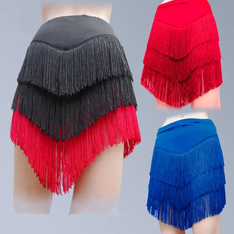 Hot! milk silk latin dance skirt sexy tassel for women exercise skirts 7 colors