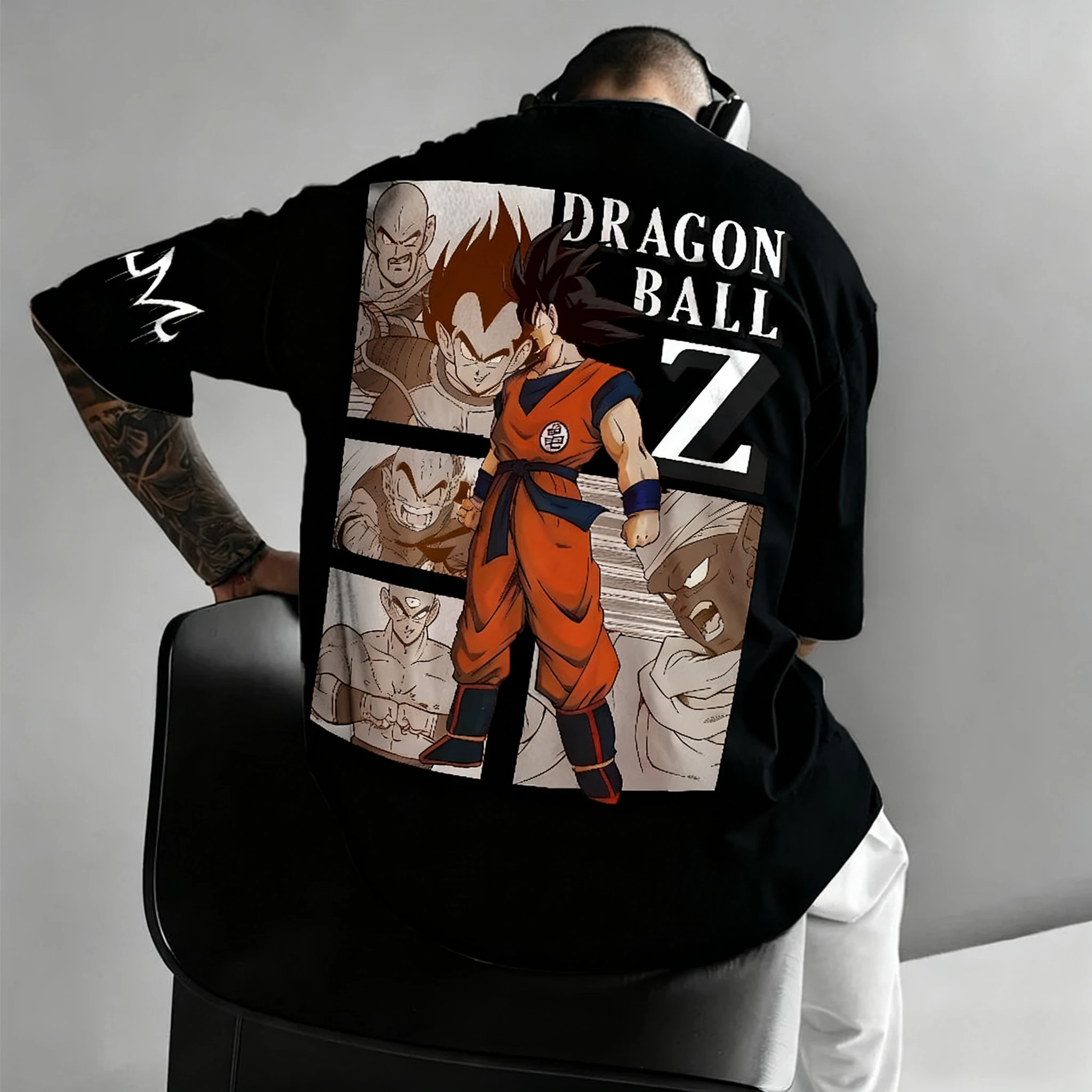 2026 Dragon Ball Anime Goku impreso puro algodón de manga corta Bandai suelta deportiva hombres y mujeres camisetas de cuello redondo