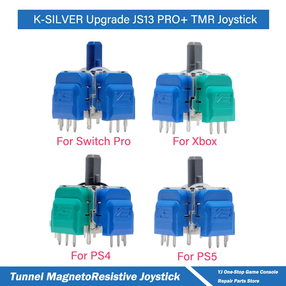 

2pcs K-SILVER JS13 PRO+ Anti-Drift TMR Electromagnetic Joystick 3D Analog ThumbStick for PS5 PS4 Xbox Switch Pro TMR Joystick