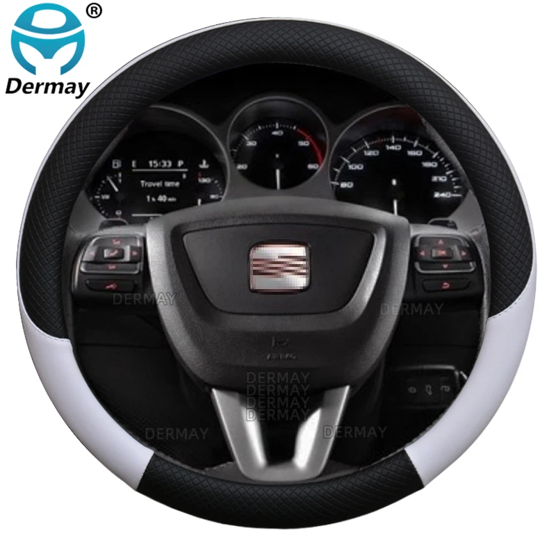 100% DERMAY Brand PU Leather Car Steering Wheel Cover for Seat Altea XL/Freetrack Altea Prototipo Auto Accessories