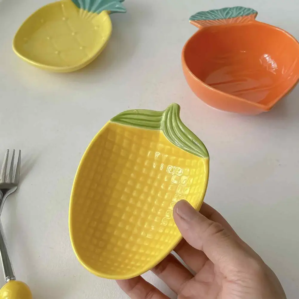 Ceramic Mahjong Dice Tray, Carrot/Pineapple/Corn/Lemon/Pumpkin Shape, Decorative Jewelry Dish for Coins And Small Accessories 90