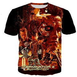 男性/女性のためのクラシックな映画のターミネーター,夏の3DプリントTシャツ,カジュアルな原宿スタイル,ストリートウェア,コレクション2023