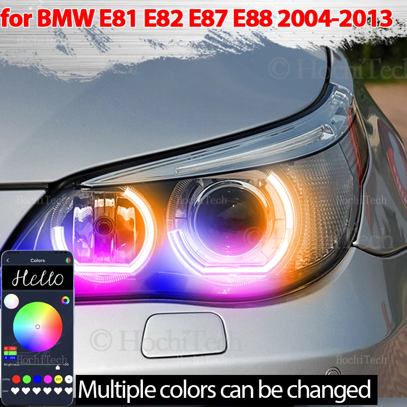 

For BMW E60 E61 facelift 2007-2010 Playable Multi Colors DTM style Light LED Angel Eyes Rings Kit with APP control turn signal