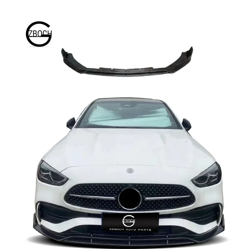 for Mercedes Benz C Class W206 S206 Front Lip 2022-2024 C200 C43 C63 AMG Facelift B Style Carbon Fiber Car Bumper Lip