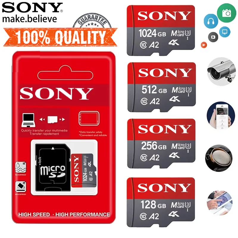 

Высокоскоростная карта Sony 2 ТБ 1 ТБ Micro SD для DJI Drones Phone PS4 Nintendo Switch Class 10 TF-карта памяти 512 ГБ 256 ГБ