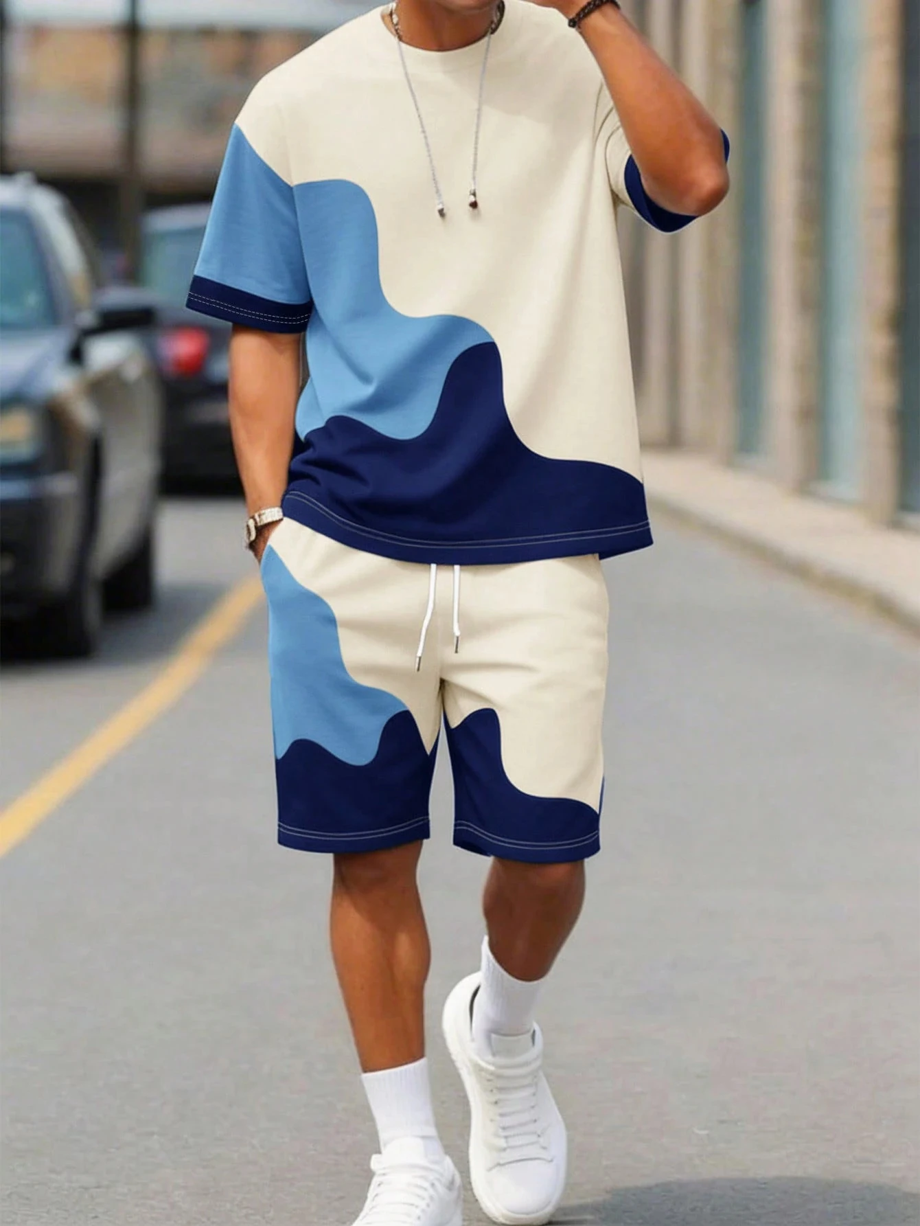 남성용 라운드넥 티셔츠와 반바지 패션 세트, 텍스처드  - Men'S Fashion Everyday 리뷰 및 가격