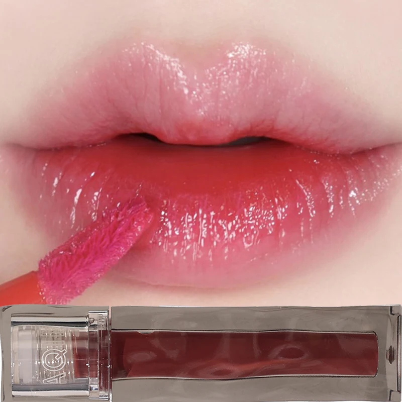 Dark Red Brown Mirror Glass Lipstick Cosmetic Long Lasting Sexy Lip Tint Makeup Matte Velvet Transparent Lip Gloss Waterproof