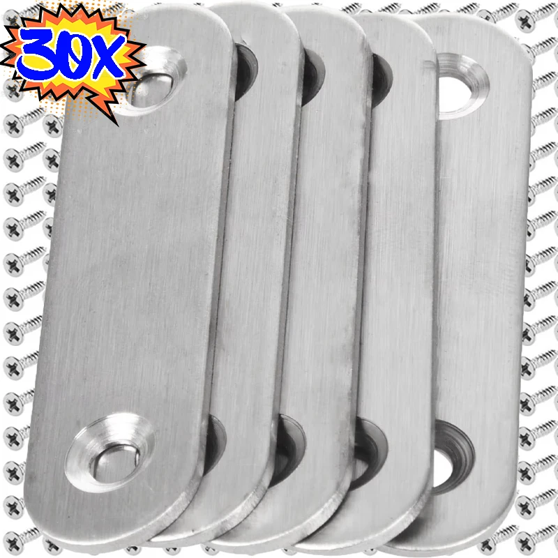 30/10 個ステンレス鋼ブレースブラケット補修修理プレート固定接続プレートフラットストレート家具コーナーブラケット