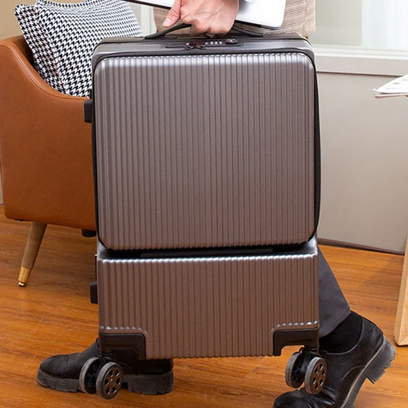 Aluminium Frame Trolley Bagage Zakenreis Koffer Op Wielen Koffer Laptoptas Rollende Bagage Met Micro Usb-Pakket