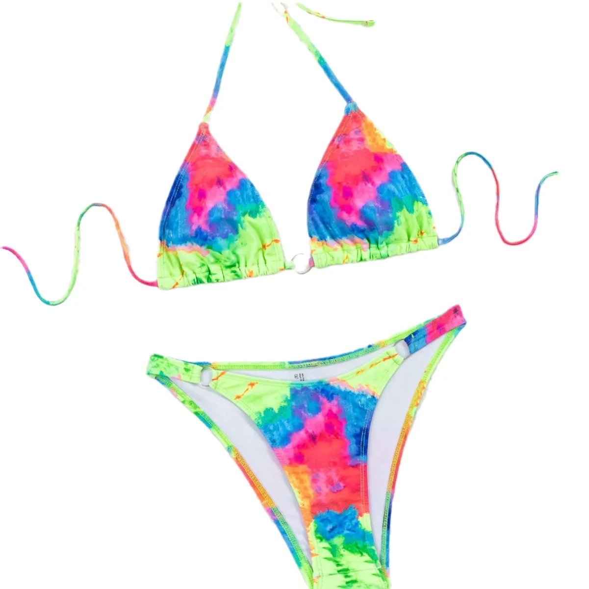 Traje de baño sexy con tirantes y cuello para mujer, traje de baño dividido, novedad de 2025