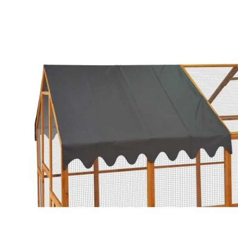 110 بوصة في الهواء الطلق حظيرة الدجاج الضميمة مع غطاء مقاوم للماء المشي الكبير في روضة الحيوانات الأليفة للقطط الدجاج سلامة المعادن الخشب البني