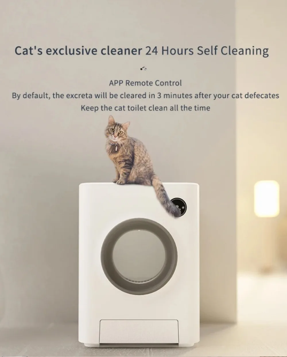 Automatic Cat Litter Box Open Design Self-cleaning Anti Sand Leakage Large Space Cat Litter Box