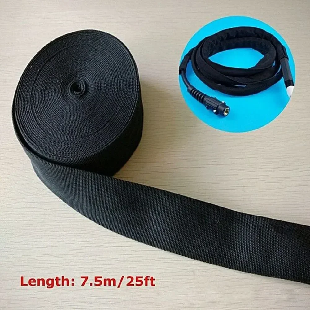 25FT Sheath Protective Sleeve Replacement Welding Tig Torch Accessories Black Cable Cover Nylon Parts Durable New