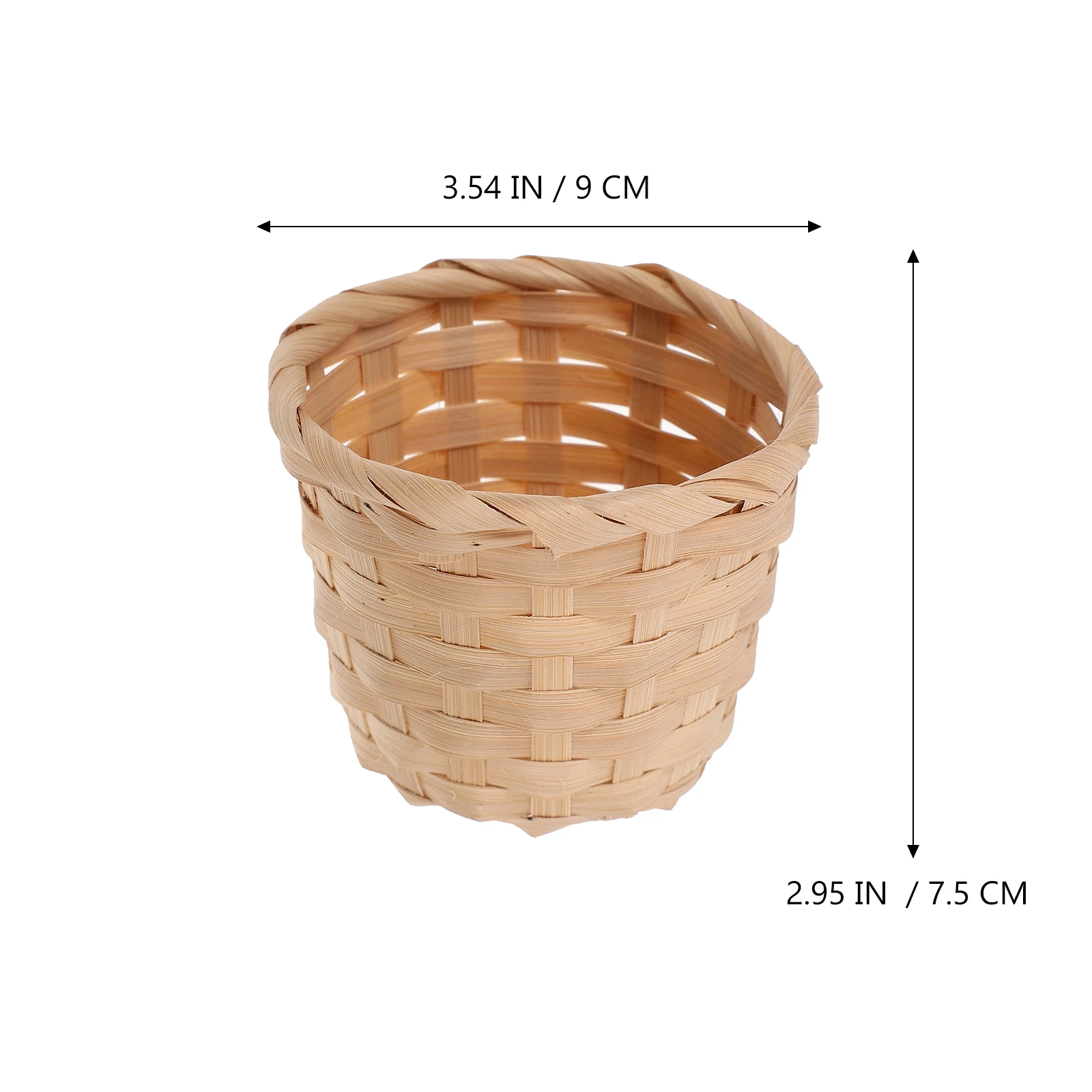 10pcs Rural Woven Baskets Fruit Arrangement Baskets Portable Storage Baskets Bamboo Mini Desktop Storage Basket Photo Prop