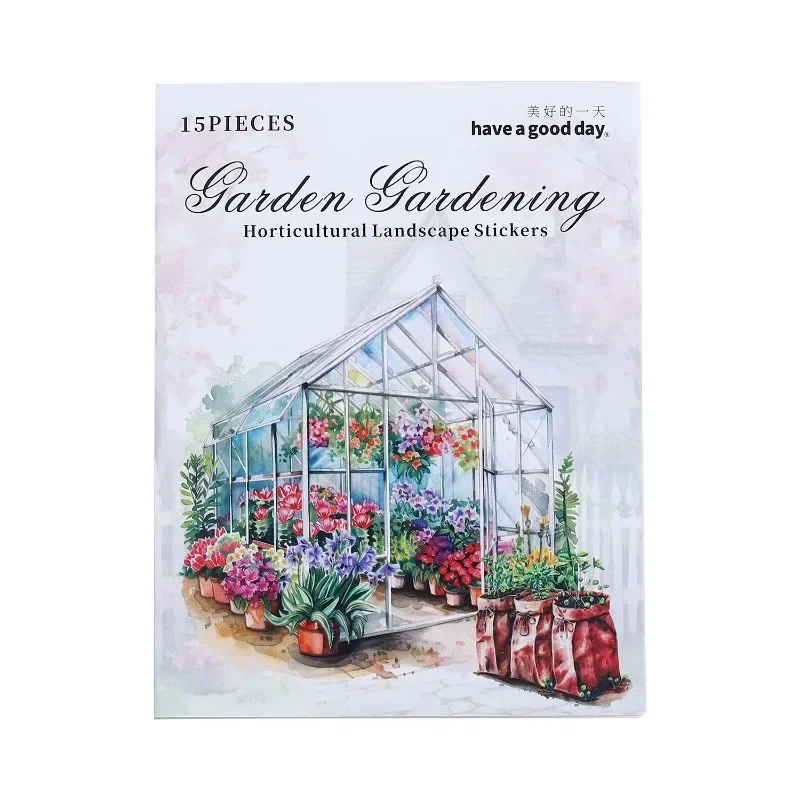 

Набор наклеек из 15 шт., садовая цветочная мастерская, садовые пейзажи, принадлежности для справочников, декоративные наклейки, дневник, альбом для вырезок 141*93 мм